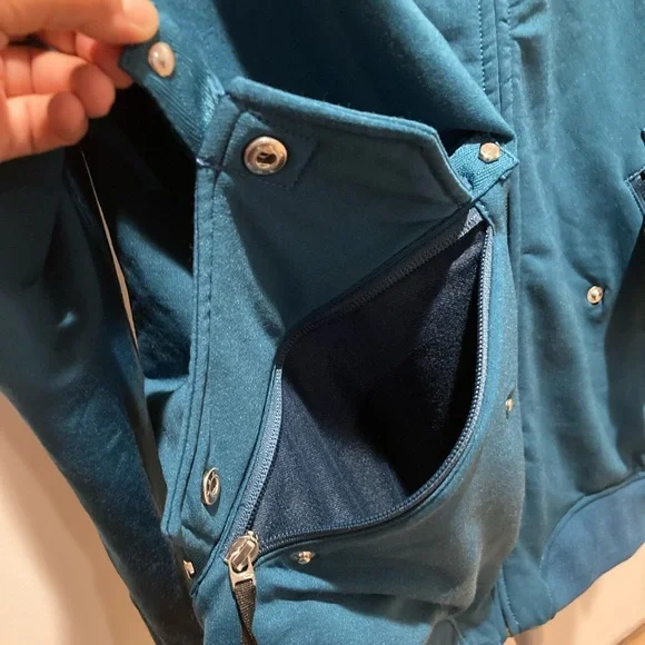 VTG Oakley Full-Zip Teal Hooded Soft-shell‎ Ski Snowboard Winter Jacket Outdoors - Picture 7 of 12